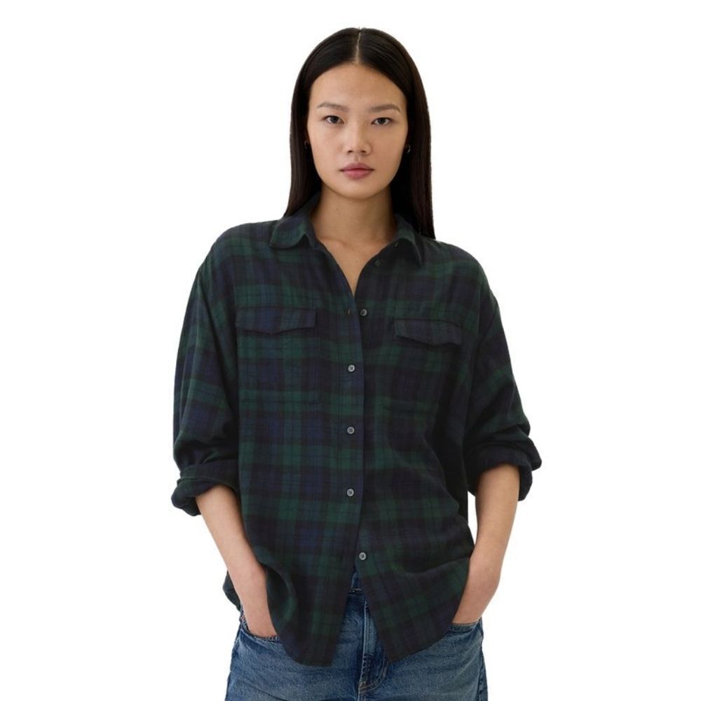 Plaid Button-Up Shirt